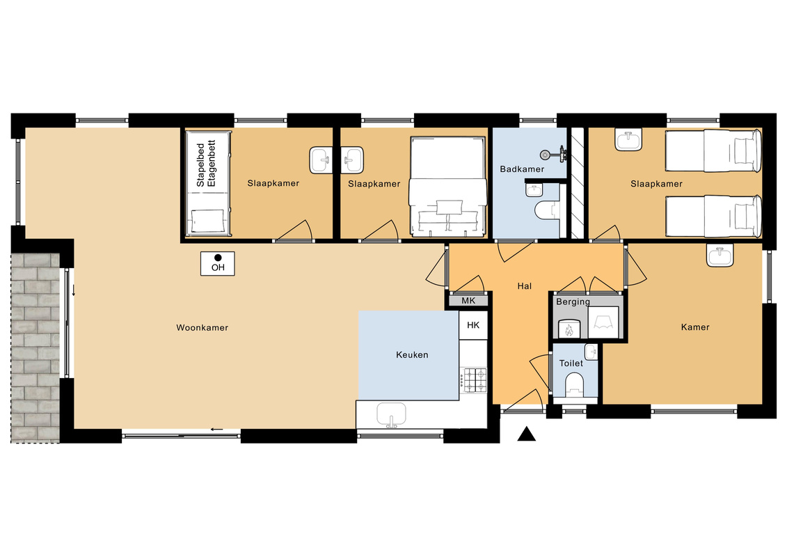 plattegrond hilghehorn bungalow schiermonnikoog